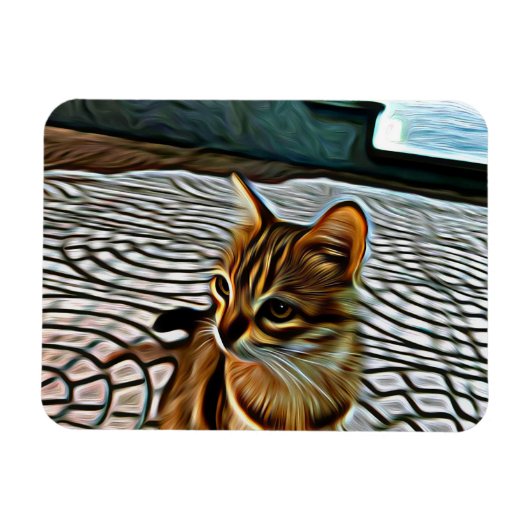 Magnet Flexible Peinture Belle Chat (Horizontal)