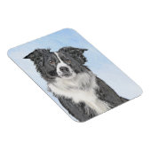 Magnet Flexible Peinture Collie Bordure - Joli art original chien (Côté Droit)