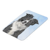 Magnet Flexible Peinture Collie Bordure - Joli art original chien (Côté Gauche)