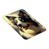 Magnet Flexible Peinture Collie vintage (Côté Droit)