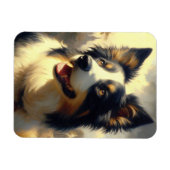 Magnet Flexible Peinture Collie vintage (Horizontal)