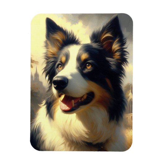 Magnet Flexible Peinture Collie vintage (Vertical)
