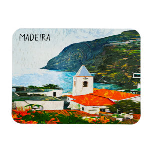 Magnet Flexible Peinture colorée Madeira Funchal à l'huile