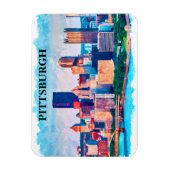 Magnet Flexible Peinture d'aquarelle de Pittsburgh Cityscape (Vertical)