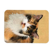 Magnet Flexible Peinture de chat Calico - Cute Original Cat Art (Horizontal)