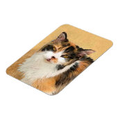 Magnet Flexible Peinture de chat Calico - Cute Original Cat Art (Côté Gauche)