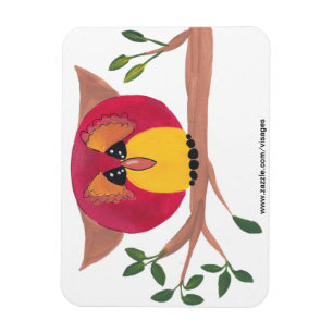 Magnet Flexible Peinture de chouette à cornes mignonnes