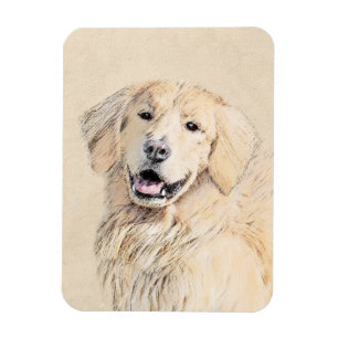 Magnet Flexible Peinture de Golden Retriever - Beau art original d