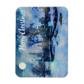 Magnet Flexible Peinture de la nuit d'hiver dans le parc de la vil (Vertical)