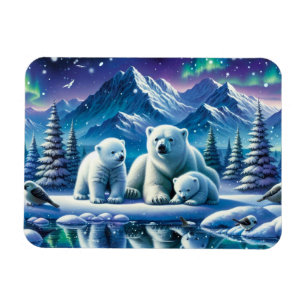 Magnet Flexible Peinture de la scène neigeuse de la famille des ou