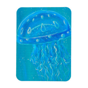 Magnet Flexible Peinture de Méduse Bleue