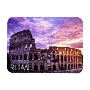 Magnet Flexible Peinture du Colisée à Rome au coucher du soleil