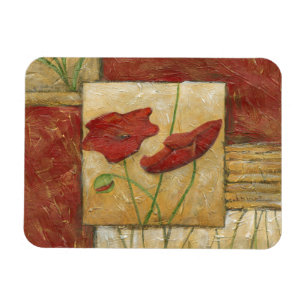 Magnet Flexible Peinture florale avec traits de pinceau visibles