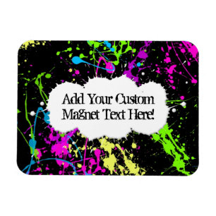 Magnet Flexible Peinture fraîche Retro Neon Splatter sur noir