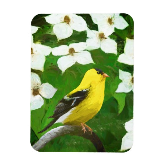 Magnet Flexible Peinture Goldfinch - Cute Original Chien Art (Vertical)