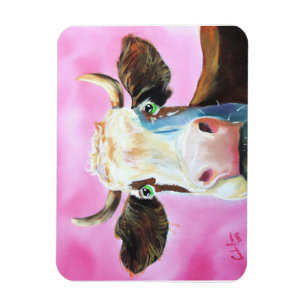 Magnet Flexible Peinture mignonne de portrait de visage de vache