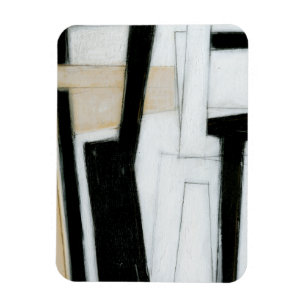 Magnet Flexible Peinture noire et blanche abstraite