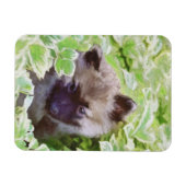 Magnet Flexible Peinture originale d'un chiot Keeshond dans le jar (Horizontal)