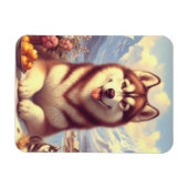 Magnet Flexible Peinture rétro Sibérienne Husky (Horizontal)