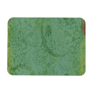 Magnet Flexible Peinture rouge et verte sur papier peint Vintage A