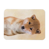 Magnet Flexible Peinture Shiba Inu (Rouge) - Art Chien original (Horizontal)