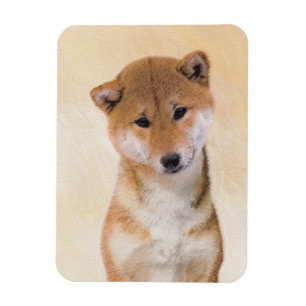 Magnet Flexible Peinture Shiba Inu (Rouge) - Art Chien original