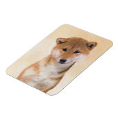 Magnet Flexible Peinture Shiba Inu (Rouge) - Art Chien original (Côté Gauche)