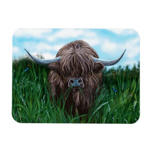 Magnet Flexible Peinture sur la vache écossaise des Highlands