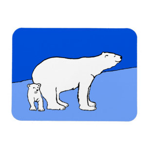 Magnet Flexible Peinture sur l'ours polaire - Art de la faune