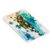 Magnet Flexible Peinture tropicale des îles Seychelles (Côté Droit)