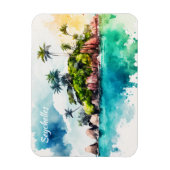 Magnet Flexible Peinture tropicale des îles Seychelles (Vertical)