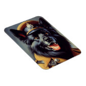 Magnet Flexible Peinture vintage de berger allemand noir (Côté Droit)