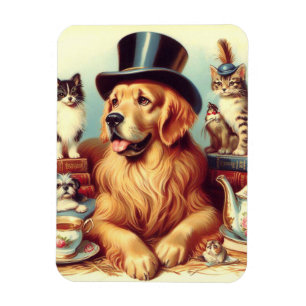 Magnet Flexible Peinture Vintage de chien mignonne