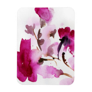 Magnet Flexible Peintures florales abstraites 4 d'aquarelle