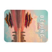 Magnet Flexible Pékin Chine Illustration Voyage Art Vintage (Horizontal)