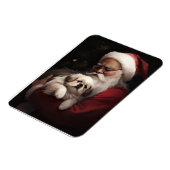 Magnet Flexible Pekingese avec le Père Noël Festif Noël (Côté Gauche)
