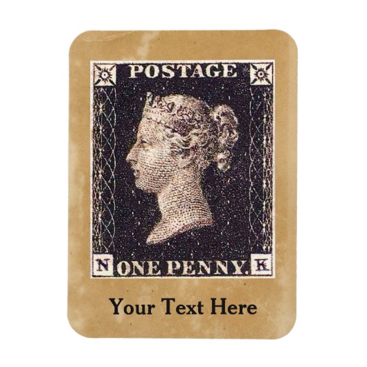 Magnet Flexible Penny Black Postage Timbre (Vertical)