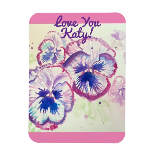 Magnet Flexible Pensée Pensées Fleur Violette Florale Rose (Vertical)