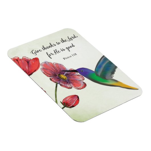 Magnet Flexible Pensée religieuse de fleurs de vous avec colibri (Côté Droit)