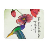 Magnet Flexible Pensée religieuse de fleurs de vous avec colibri (Horizontal)