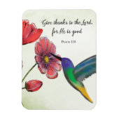 Magnet Flexible Pensée religieuse de fleurs de vous avec colibri (Vertical)