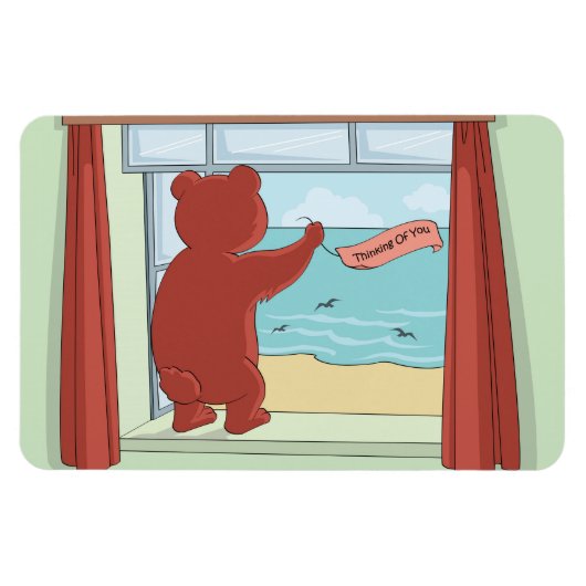 Magnet Flexible Penser à toi Teddy Bear Missing You mignon Art (Horizontal)