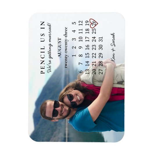 Magnet Flexible Pensez-nous dans Enregistrer la date août 2023 Cal (Vertical)