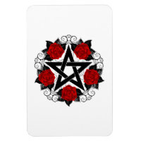 Pentagramme aux roses rouges