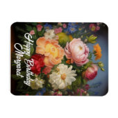 Magnet Flexible Peonies Joyeux anniversaire (Horizontal)