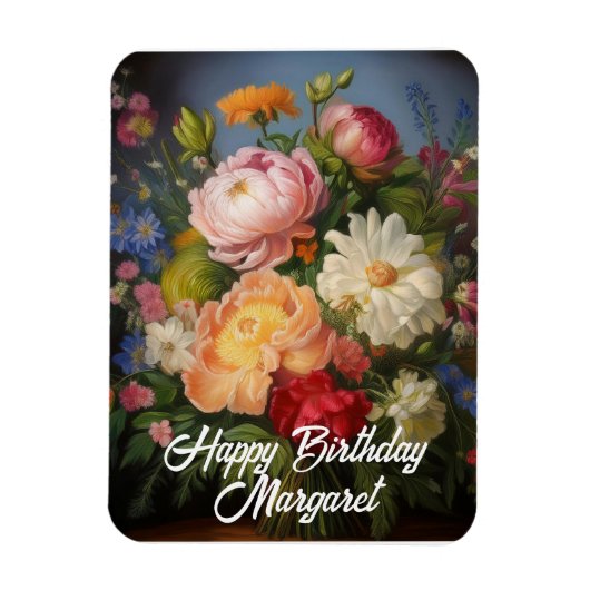 Magnet Flexible Peonies Joyeux anniversaire (Vertical)