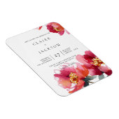 Magnet Flexible Peonies roses et coralliennes Faire-part de mariag (Côté Droit)
