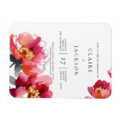 Magnet Flexible Peonies roses et coralliennes Faire-part de mariag (Horizontal)