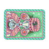 MAGNET FLEXIBLE PEPPERMINT PINK POODON, FUNNY CHRISTMAS CHIEN MAGN (Horizontal)