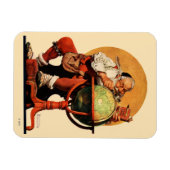 Magnet Flexible Père Noël au monde (Horizontal)